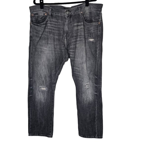 Polo Ralph Lauren 38X30 Mens Grey Distressed The Sullivan Slim Jeans - Picture 1 of 8
